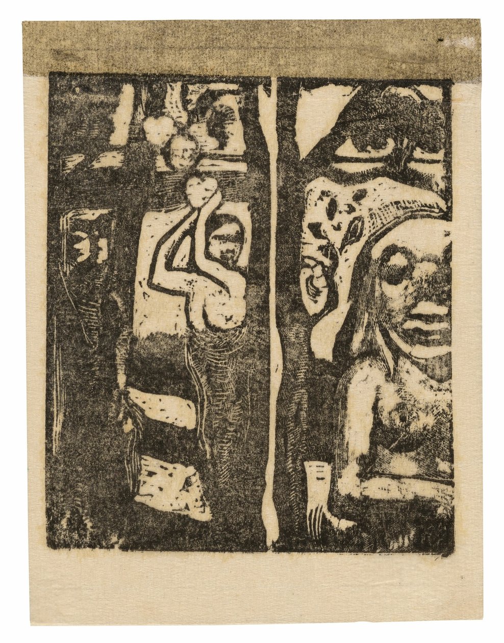 Žena sbírá ovoce a Oviri od Paul Gauguin