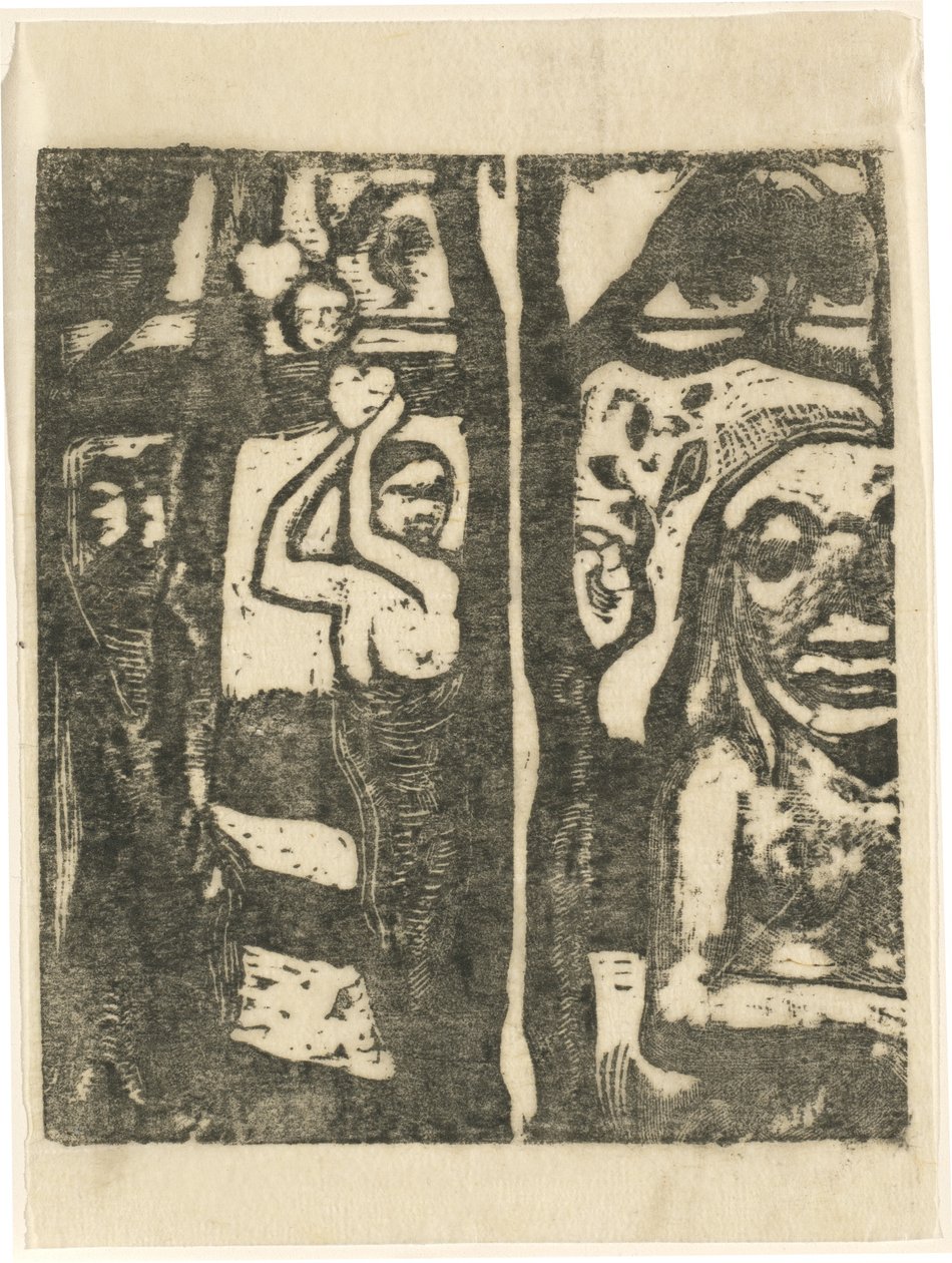 Žena sbírá ovoce a divoch od Paul Gauguin