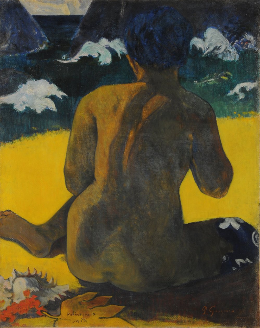 Žena na pláži od Paul Gauguin