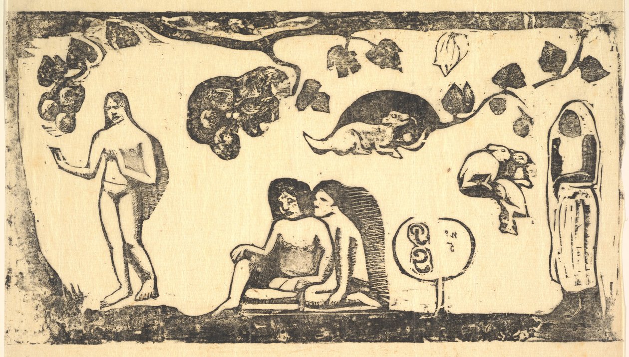 Ženy, zvířata a listí, 1898. od Paul Gauguin