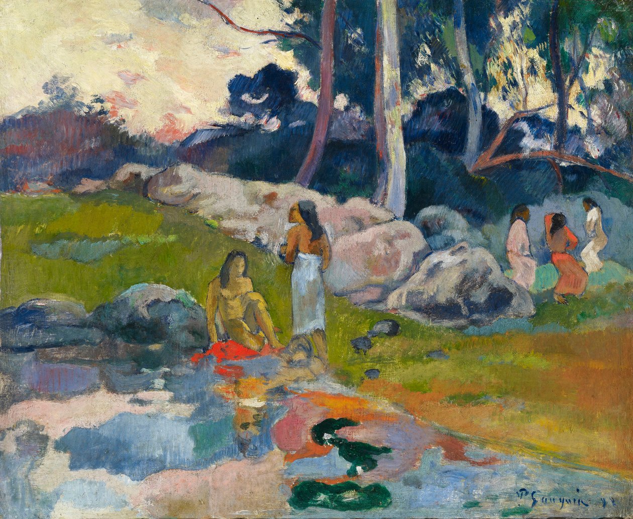 Ženy na břehu řeky, cca 1892. od Paul Gauguin