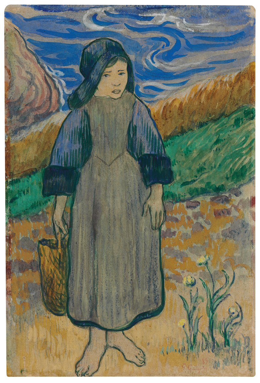 Mladá Bretaňka u moře; Mladá Bretaňka u moře, 1889 od Paul Gauguin