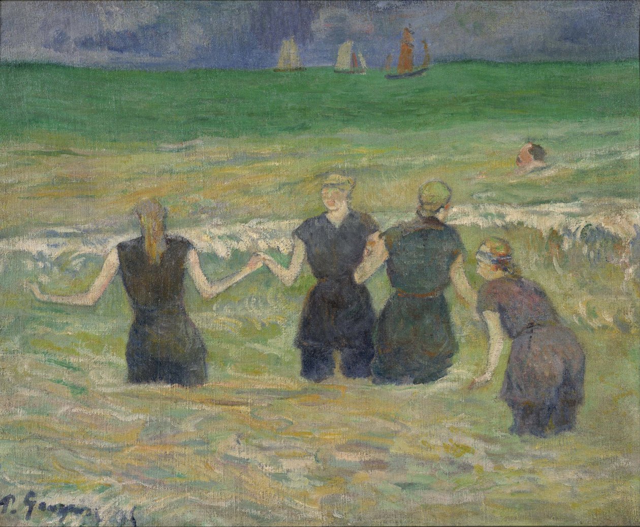 Obraz "Mladé ženy, koupání" od Paula Gauguina (1848-1903) 1885 Národní muzeum západního umění, Tokio Japonsko od Paul Gauguin