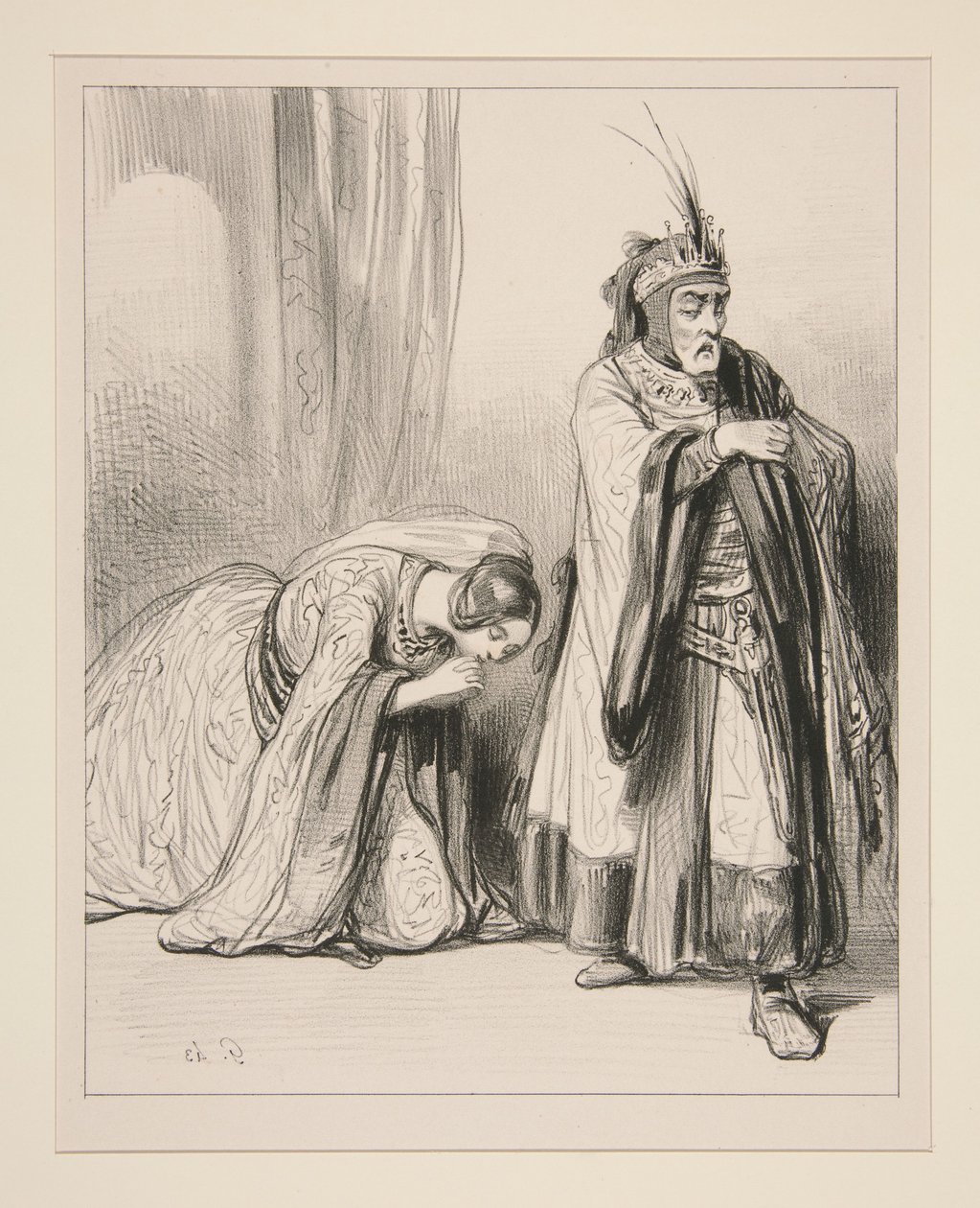 (Mladá princezna) Budu snad muset zemřít bolestí u vašich nohou, Pane... od Paul Gavarni