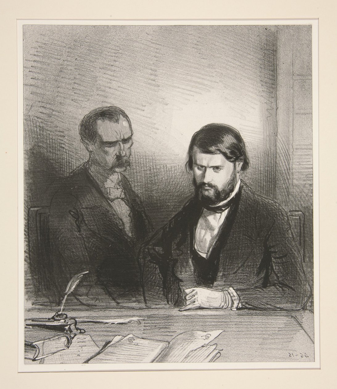 Před notářem. - Jde tedy o postoupení vlastnictví Argencourtu... od Paul Gavarni
