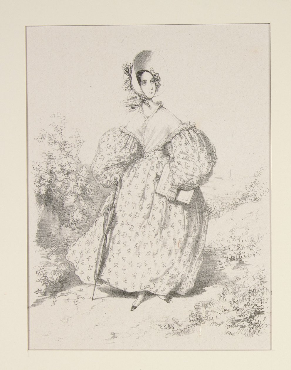 Na venkově. Huillet 1835. Šaty z jaconasu,... od Paul Gavarni