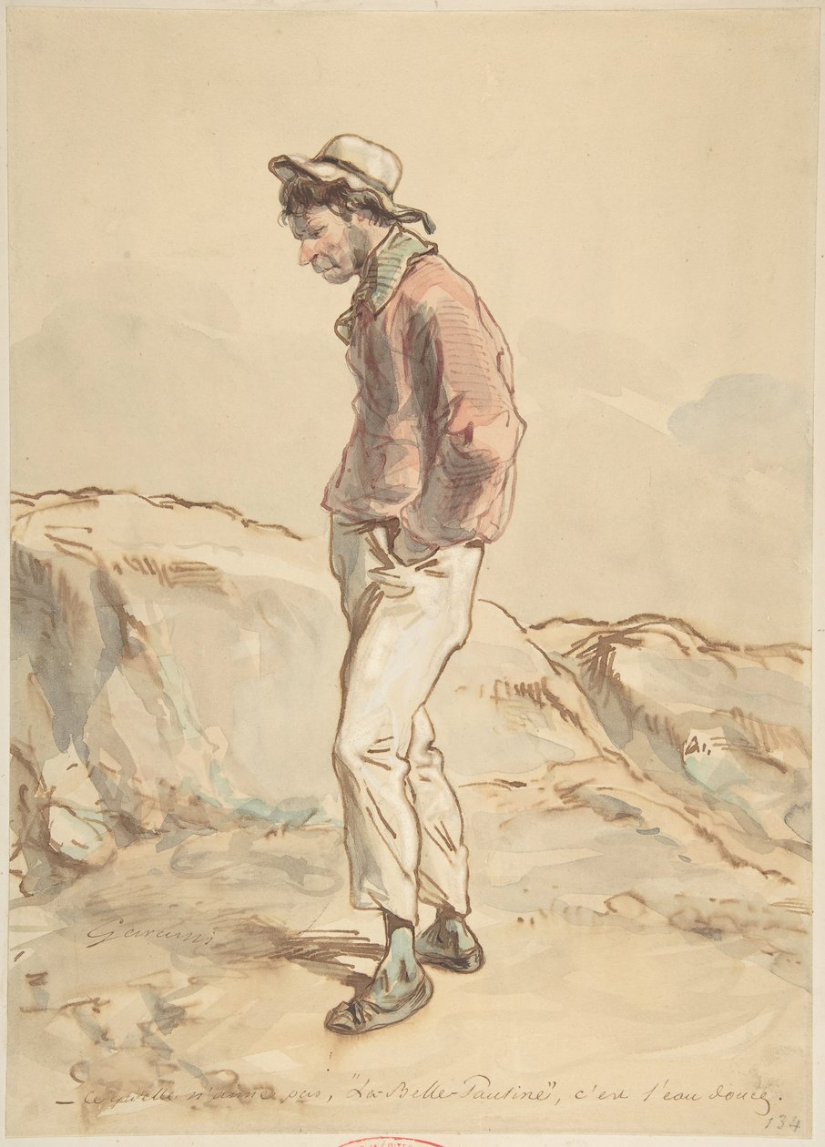 Námořník stojící na pobřeží, 1859-60. od Paul Gavarni