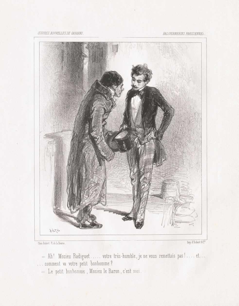 Baliverneries Parisiennes: Ach! Monsieu Radiguet, 1847. od Paul Gavarni