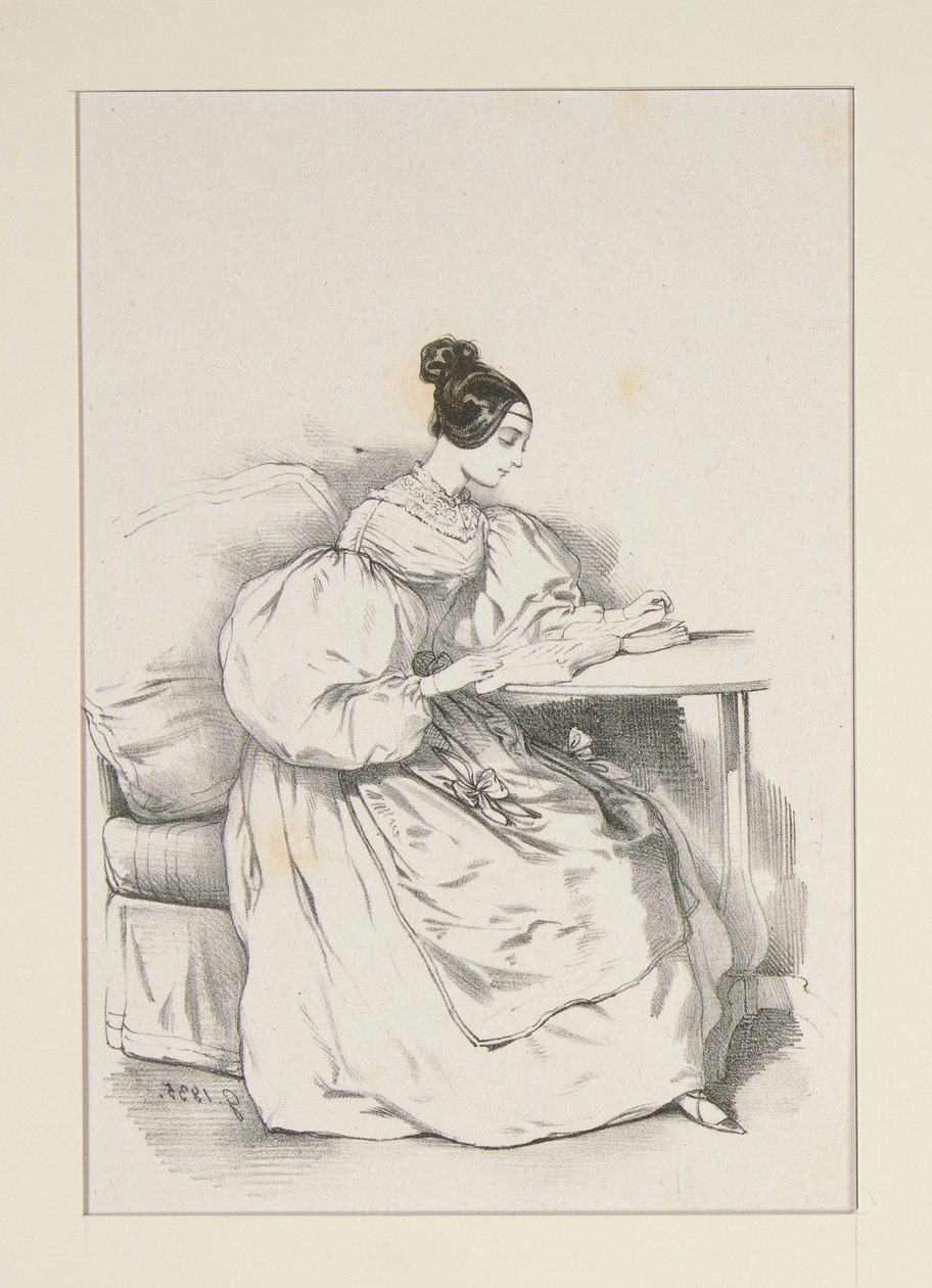 DOMA. (Září 1835) Šaty ze skotského batistu,... od Paul Gavarni