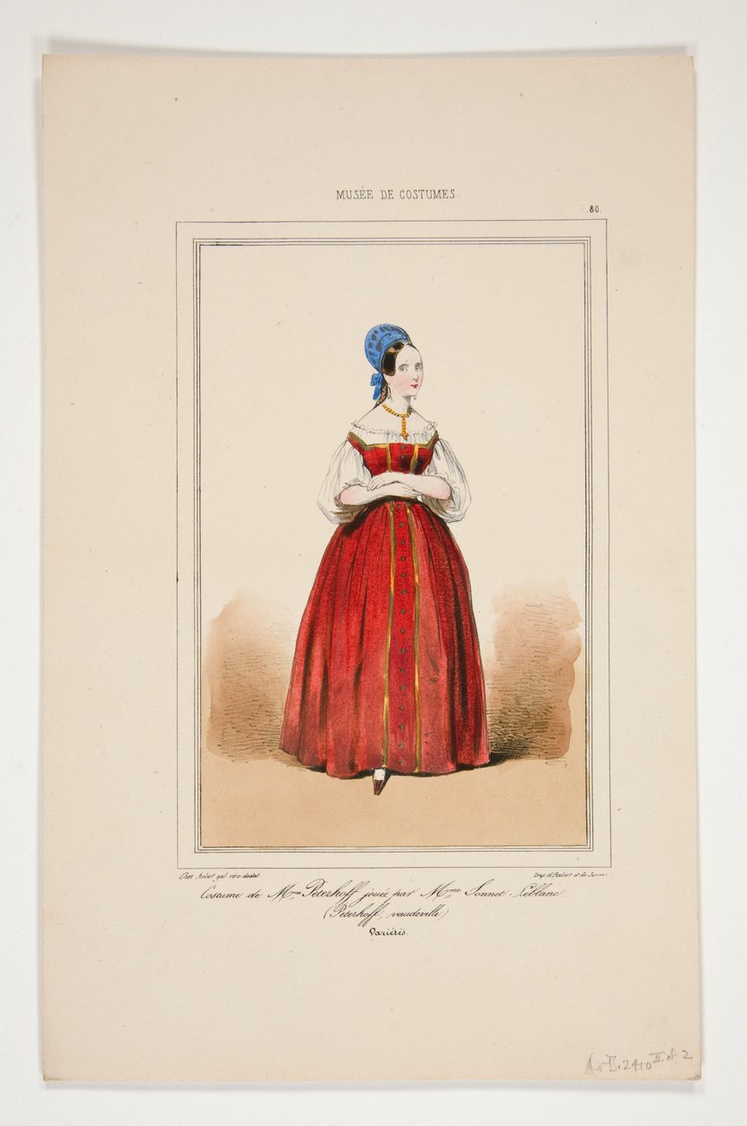 Kostüm von Mme Peterhoff, gespielt von Mme Sonnet-Leblanc od Paul Gavarni