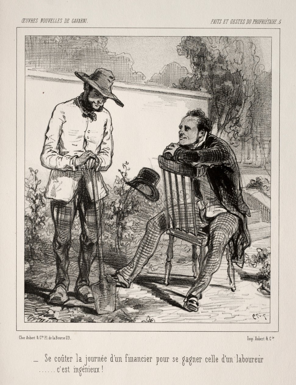 Faite et Gestes du Propriétaire. od Paul Gavarni