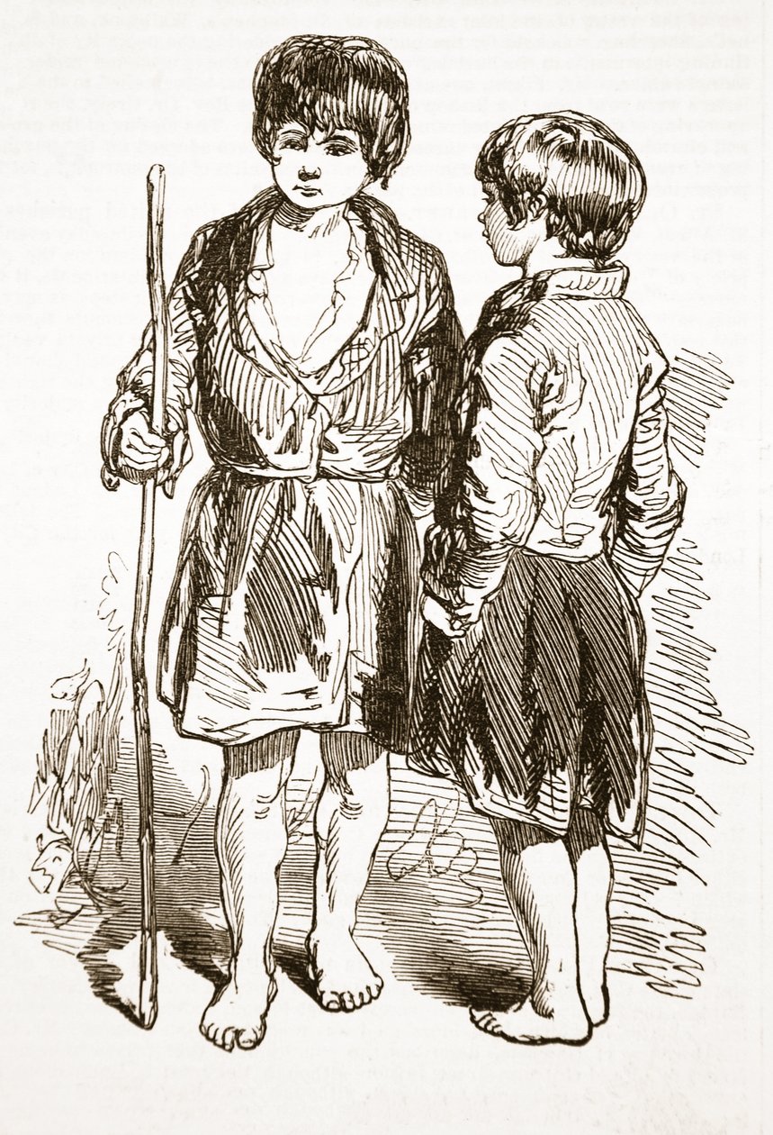 Herd boys of Iona, z „The Illustrated London News“, 1849 od Paul Gavarni