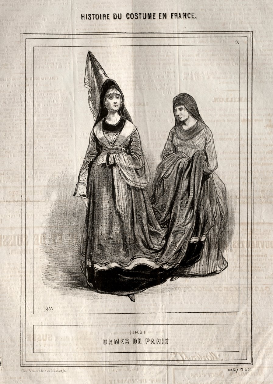 Historie kostýmu ve Francii: Dámy z Paříže, 1843. od Paul Gavarni
