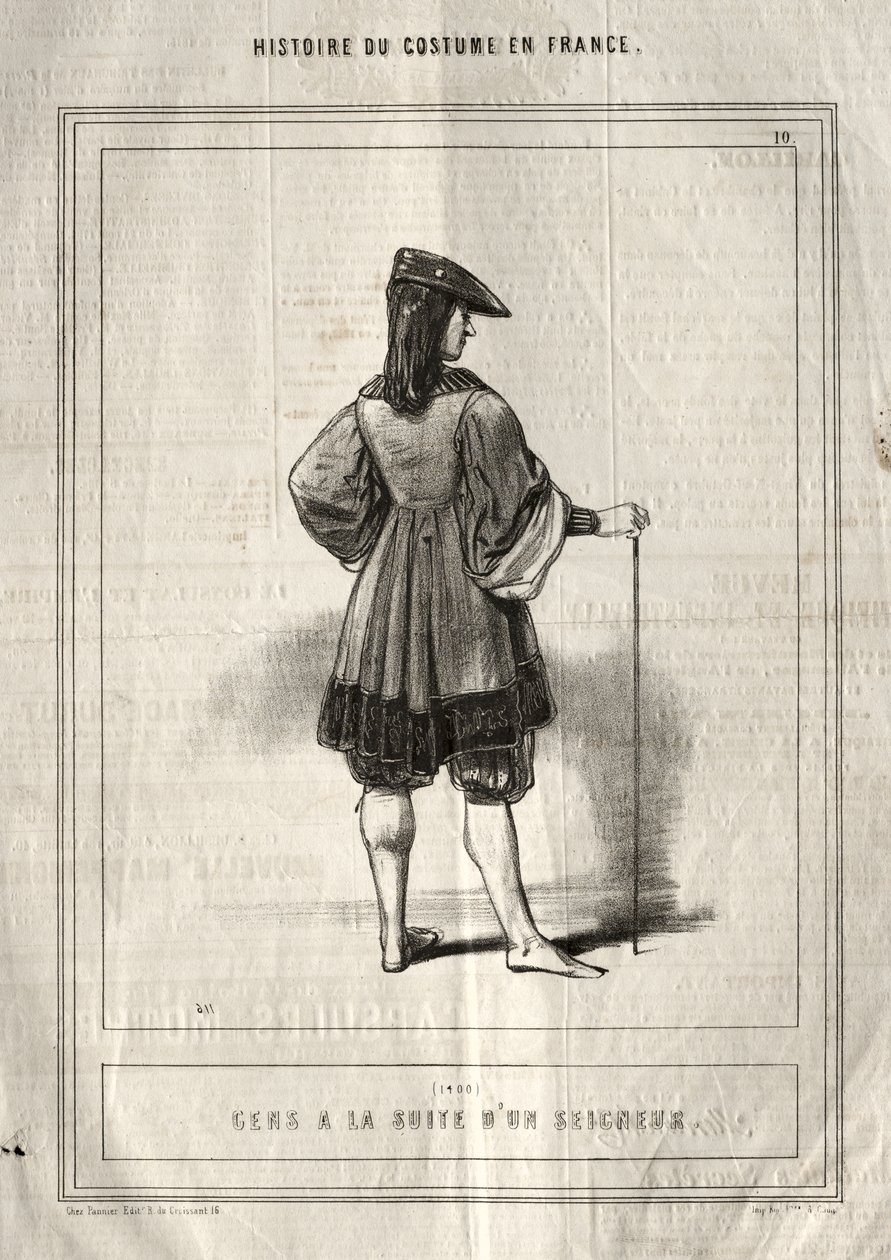 Historie kostýmu ve Francii: Lidé následují Pána od Paul Gavarni