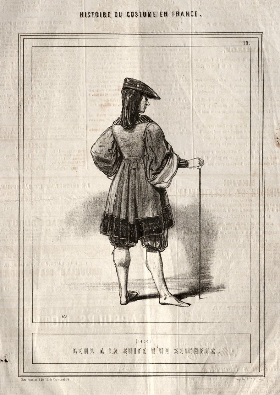 Historie kostýmu ve Francii: Lidé následují Pána, 1843. od Paul Gavarni