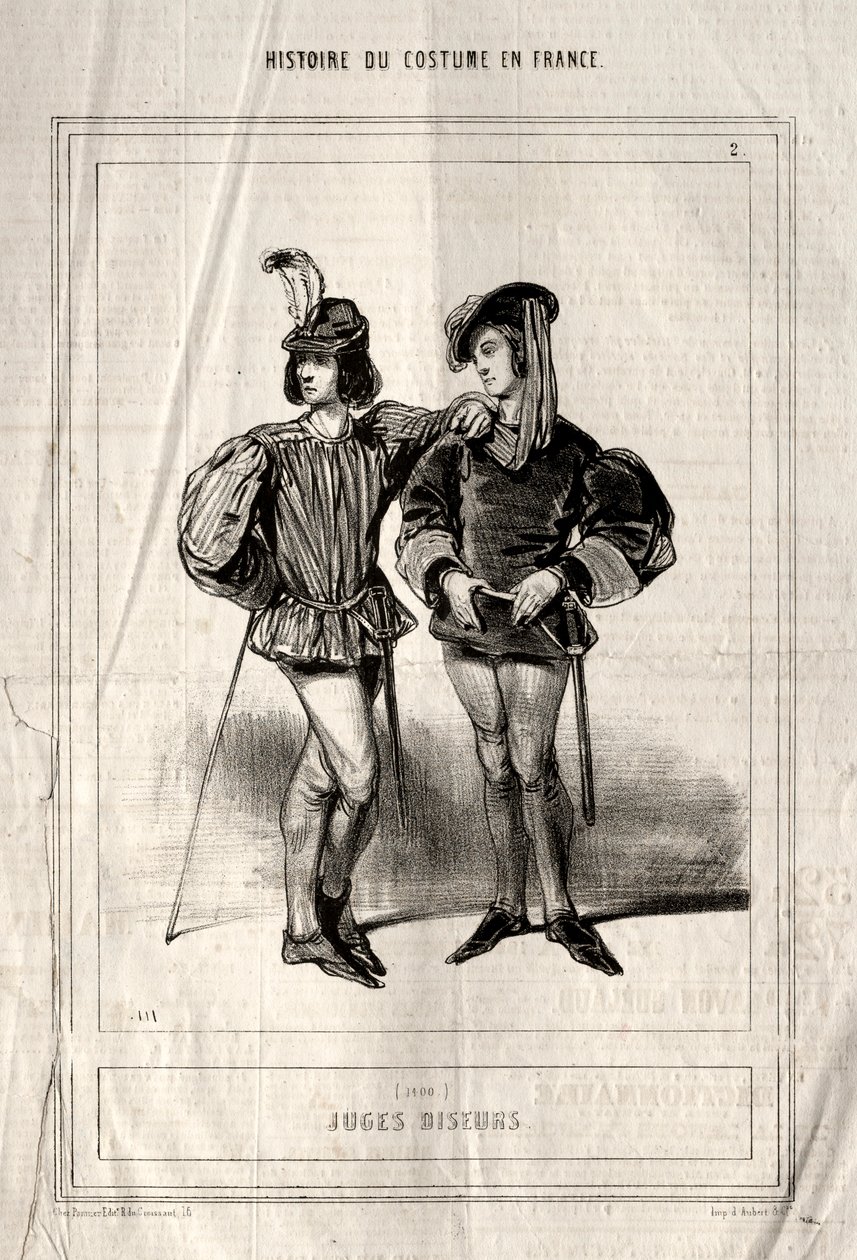 Histoire du Costume en France: Juges diseurs, 1843. od Paul Gavarni