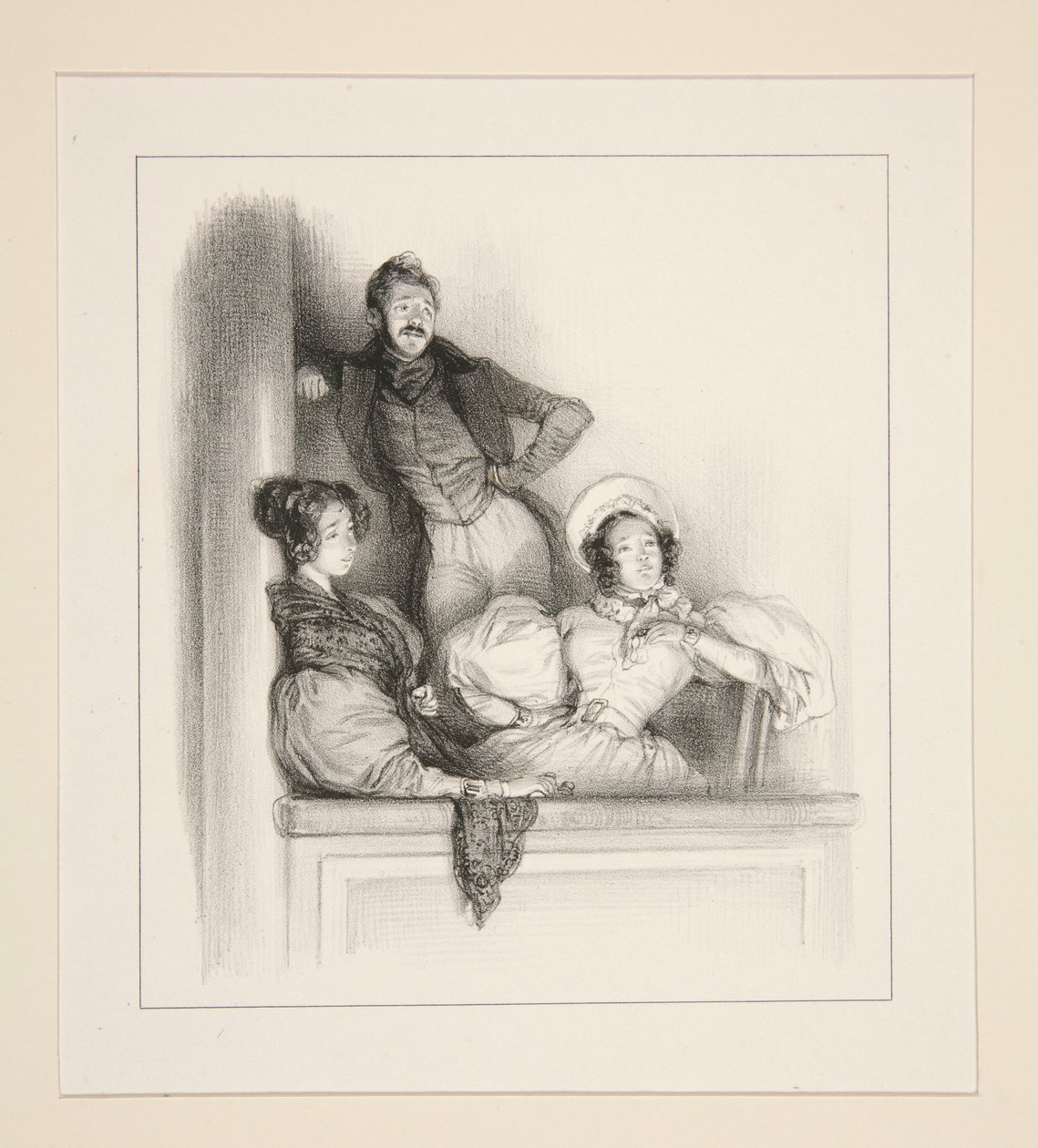 Divadelní společnost „La Loge Des Bouffes“. od Paul Gavarni