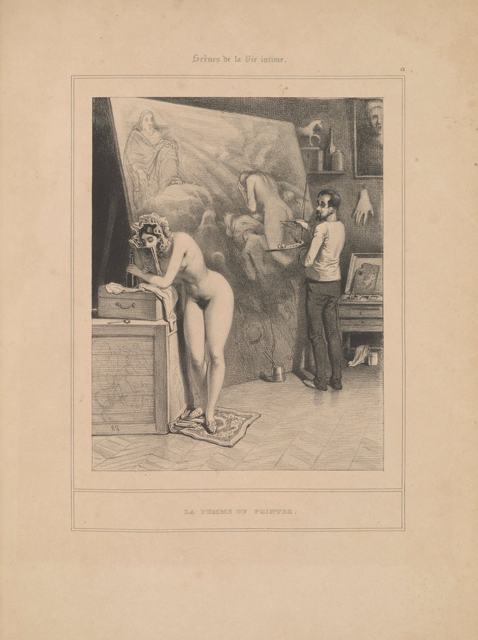 Malířova žena, ze série Scény z intimního života od Paul Gavarni