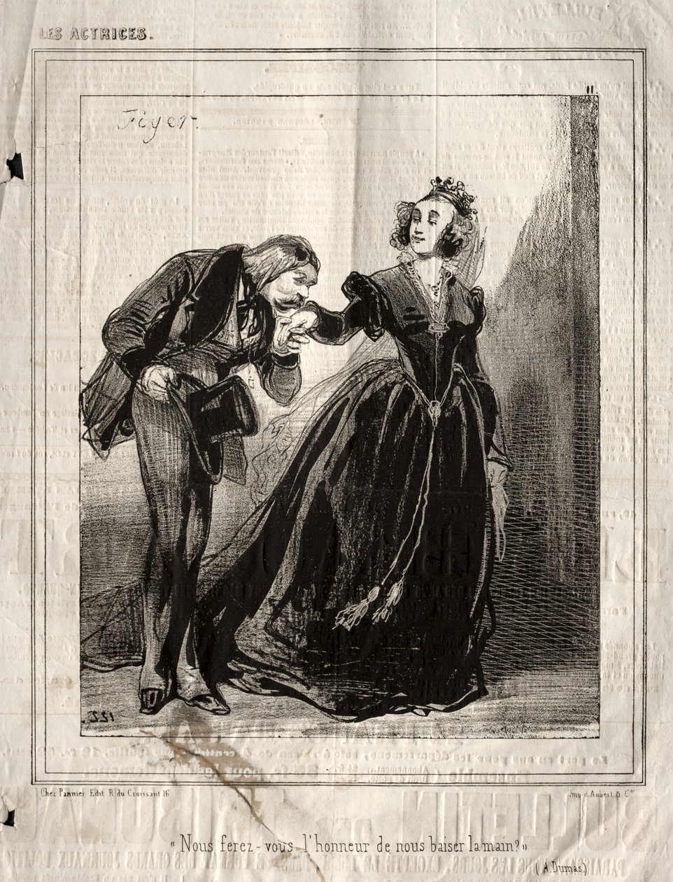Herečky: Uděláš z nás muže, který nám políbí ruce, 1843. od Paul Gavarni