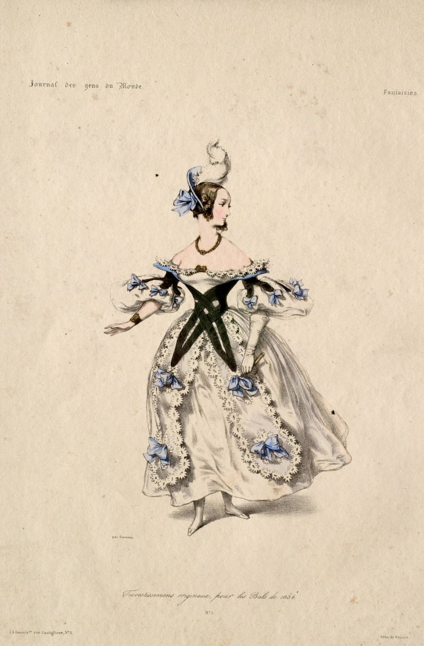 Původní maškarní kostýmy pro bály roku 1834 od Paul Gavarni