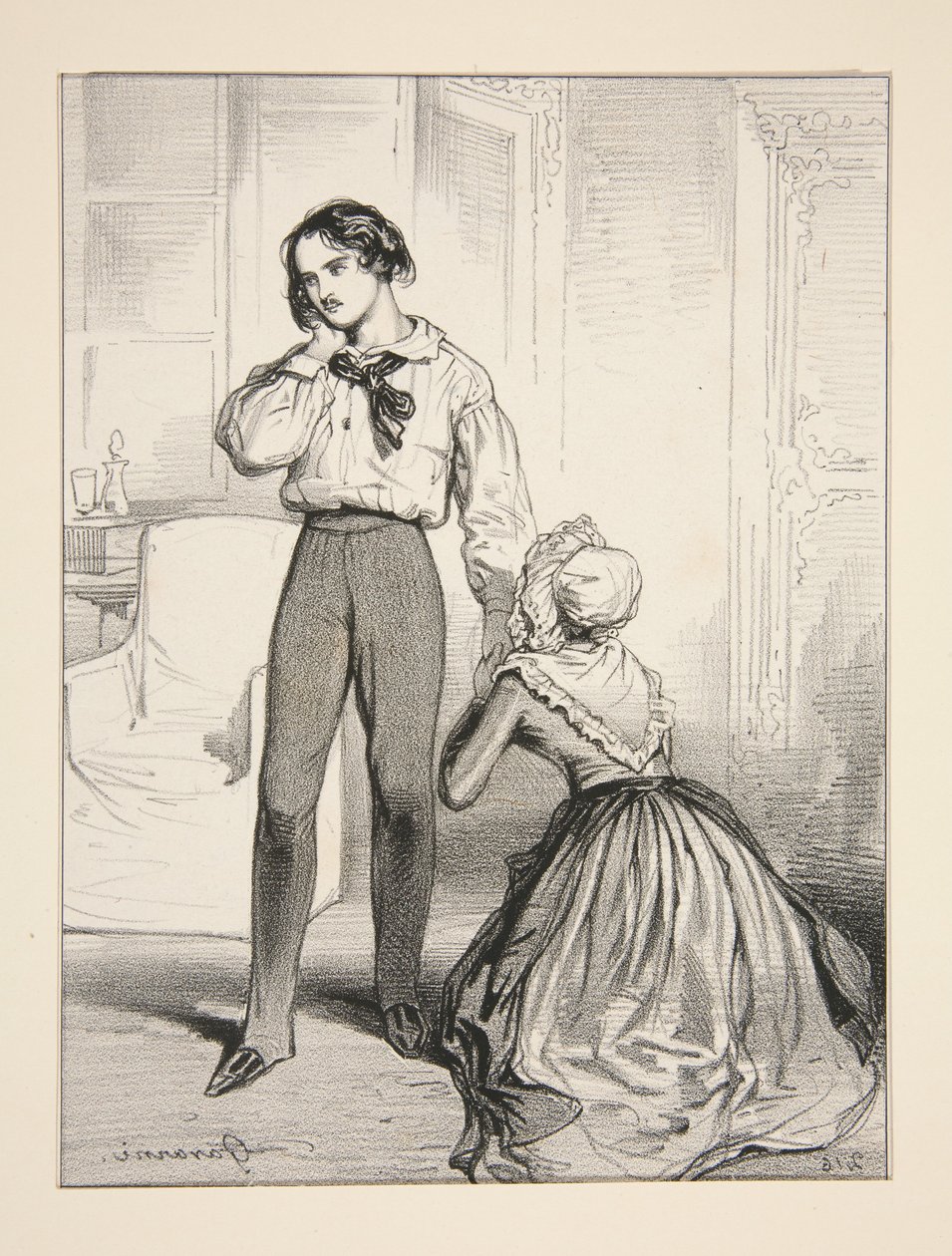 Chudá matka. IV. dějství / Adolphe Laferriere od Paul Gavarni