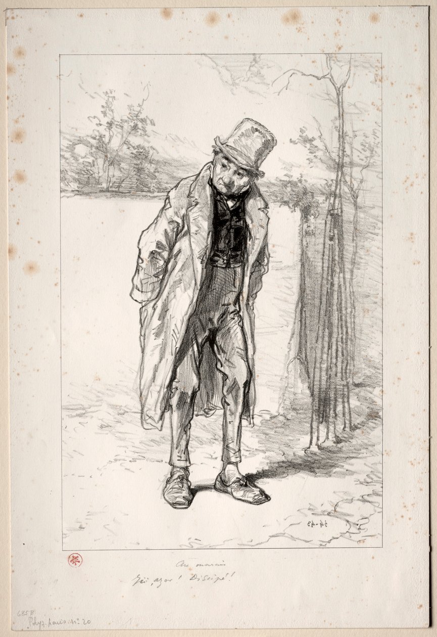 Physionomies Parisiennes: Au Marais. Tady, Azore! zde!, 1857-58. od Paul Gavarni