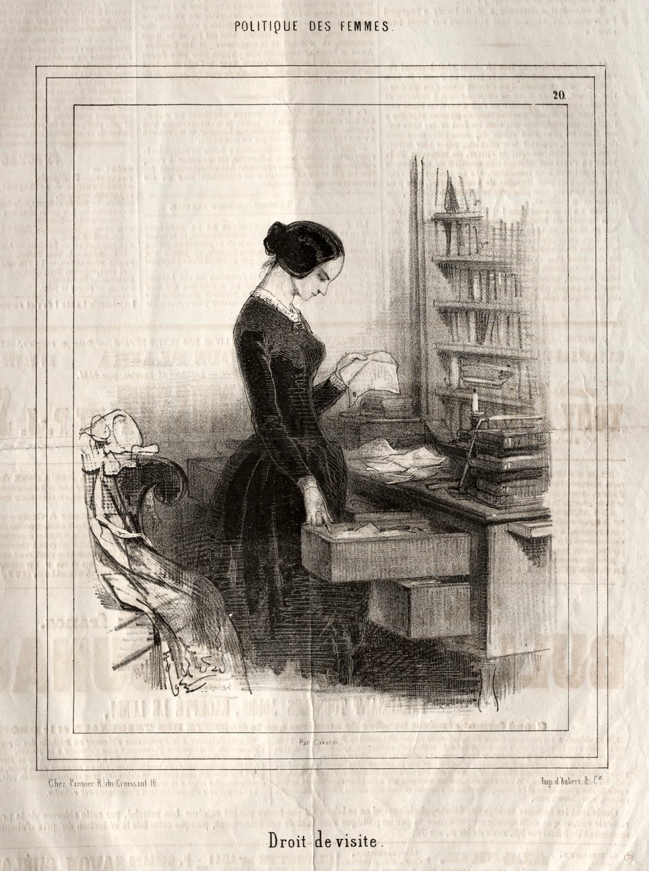 Politika žen: Právo návštěvy, 1843. od Paul Gavarni