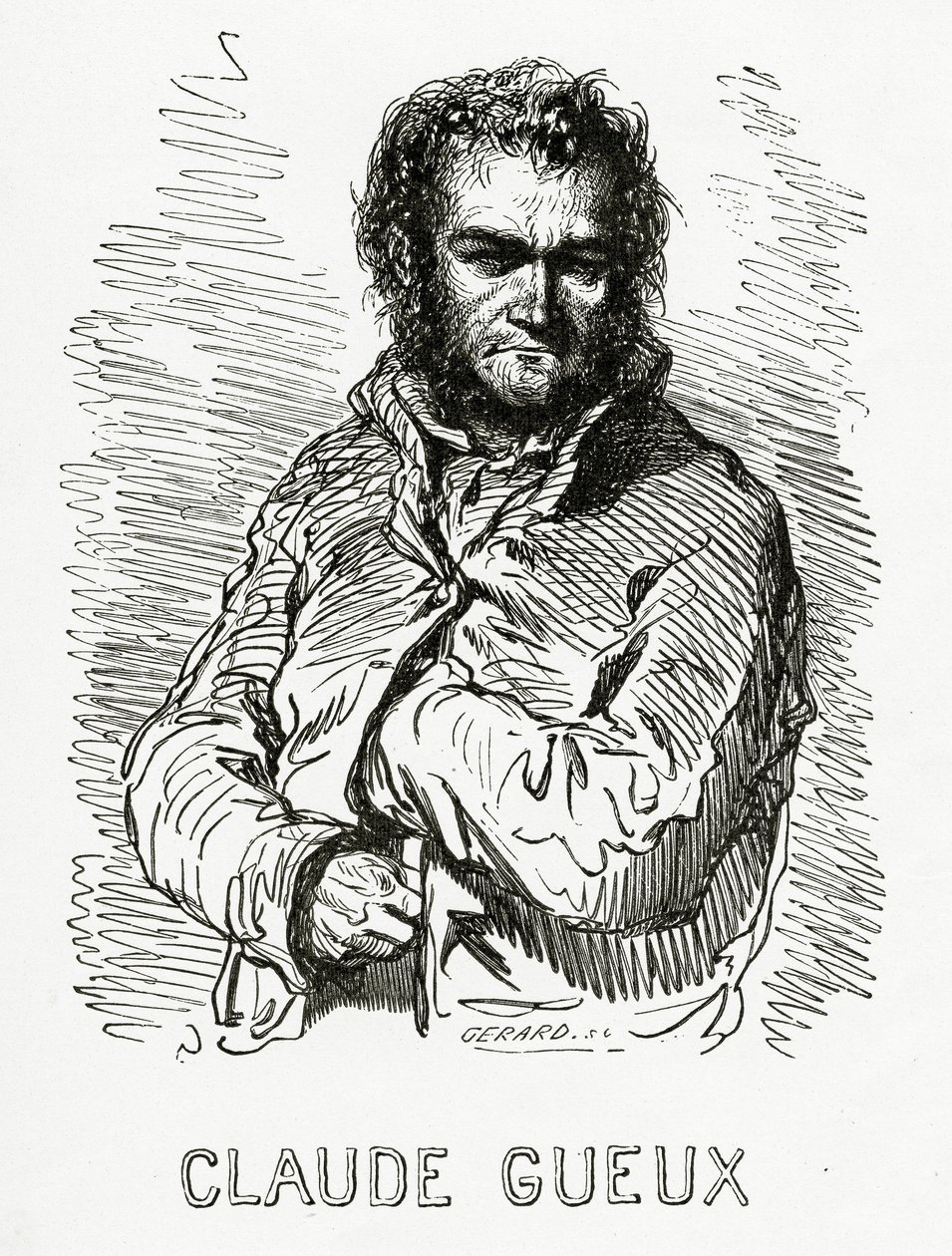 Portrét Clauda Gueuxe, 1834 (č. rytina) od Paul Gavarni