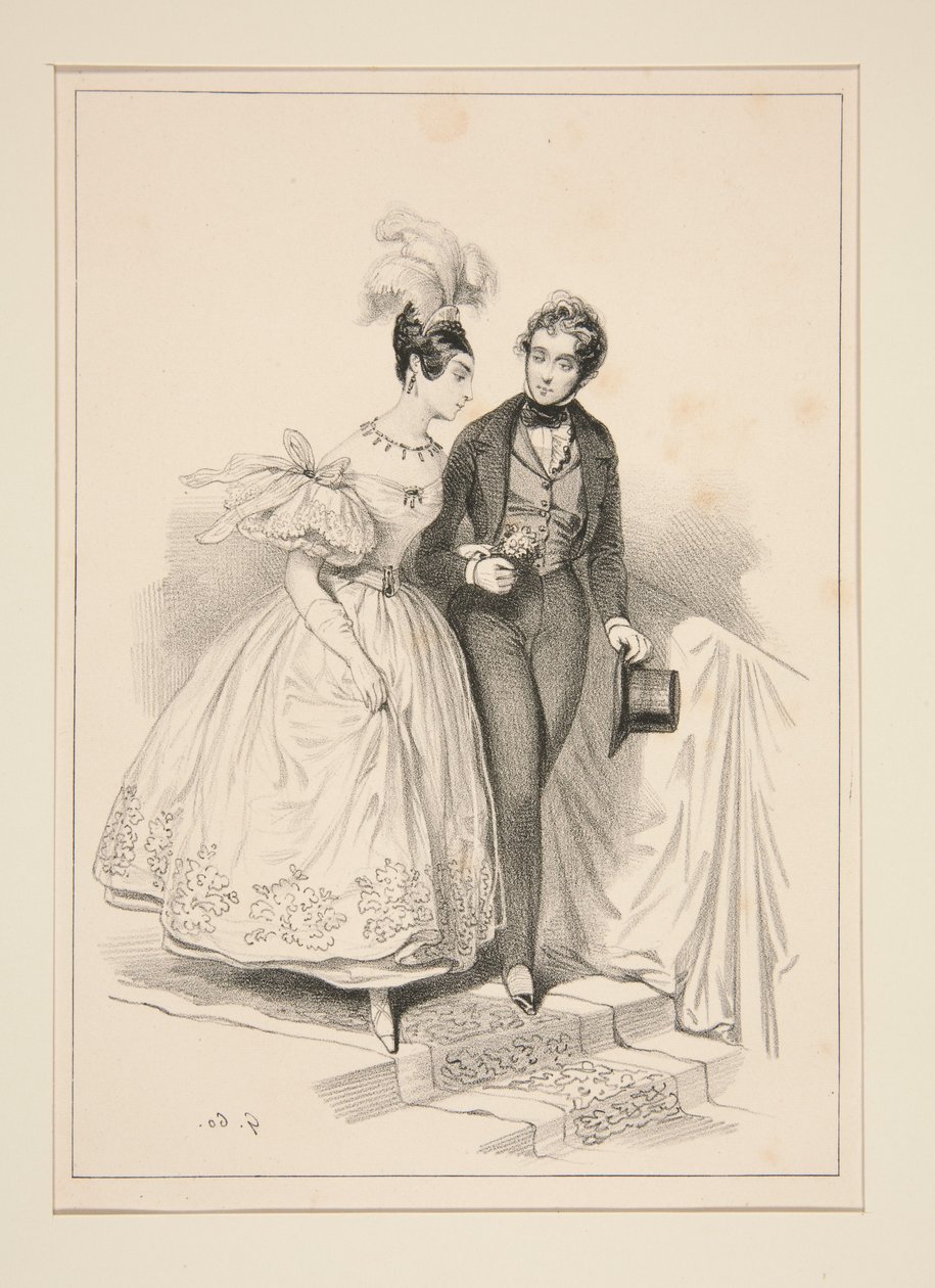 VZPO MÍNKA NA OPERNÍ PLES, na podporu lyonských dělníků, 6. května 1837. od Paul Gavarni