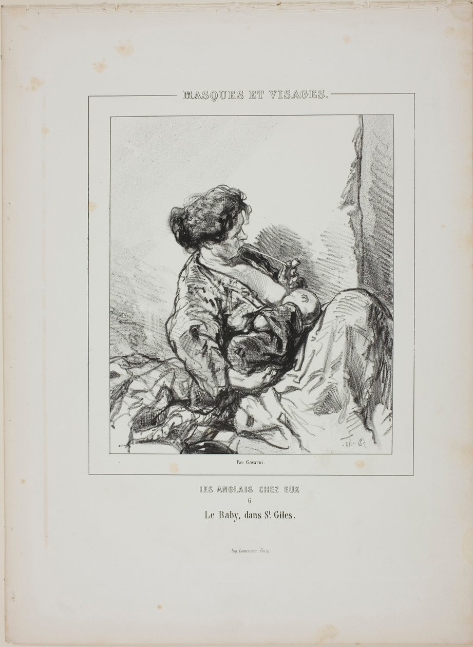 The Baby v Saint-Giles, z cyklu Masques et Visages od Paul Gavarni