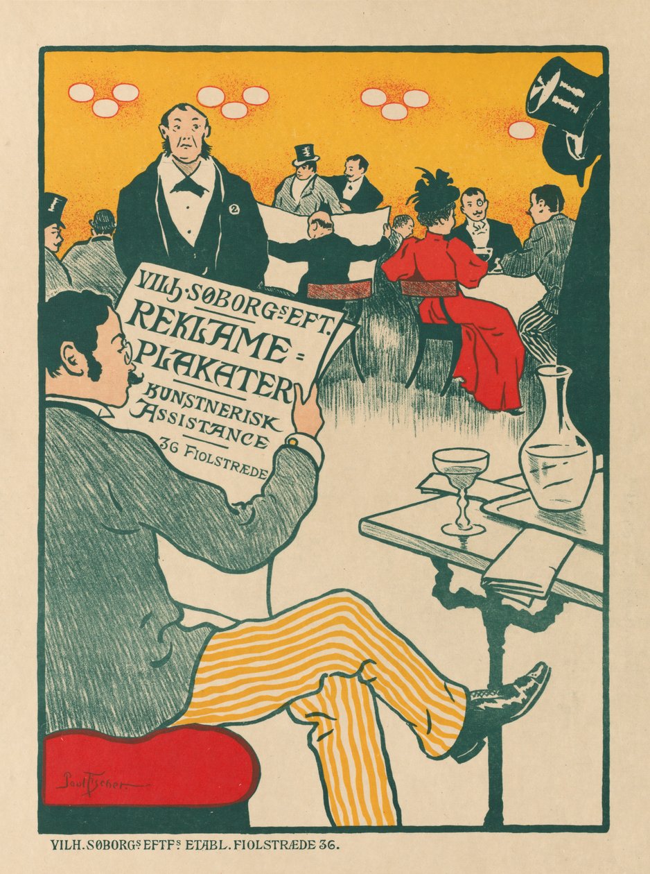 Mistři plakátu: Plakát k výstavě uměleckých plakátů Wilhelma Söborga od Paul Gustav Fischer (Danish
