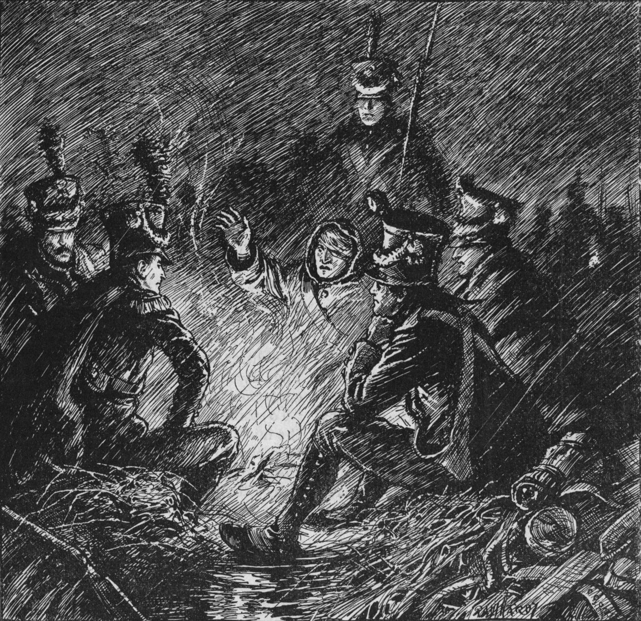 Francouzi i spojenci bivakovali v bahně a vodě, 1902 od Paul Hardy
