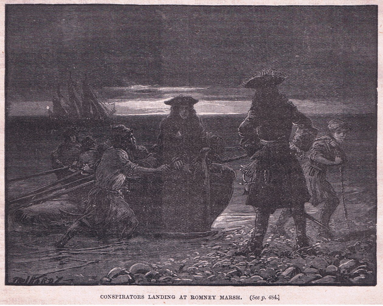 Spiklenci přistávající v Romney Marsh AD 1696 od Paul Hardy