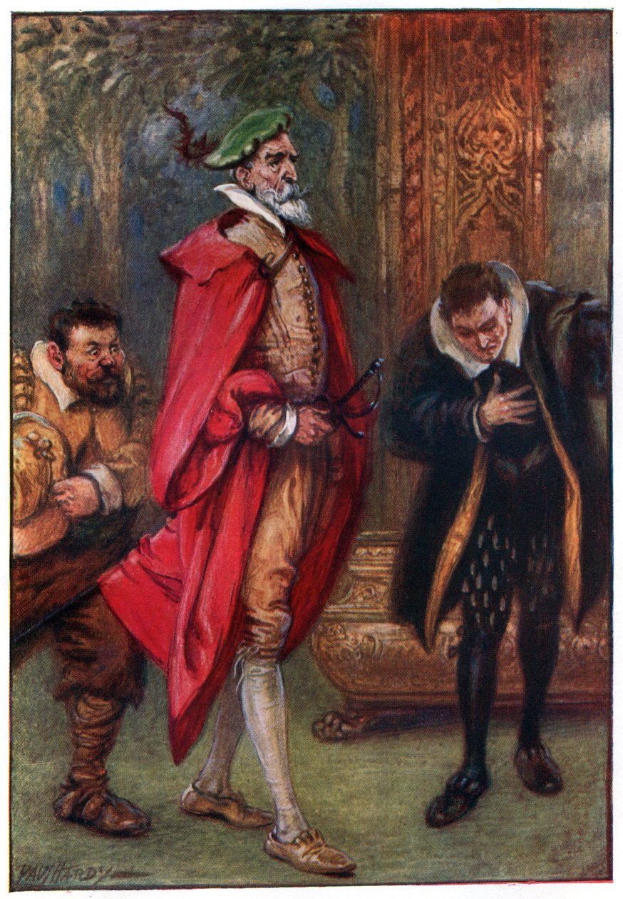 Takto narazil na pokoj panství, ilustrace z „Dobrodružství Dona Quijota“, vydané G. Bell und Sons, Ltd., 1911 od Paul Hardy