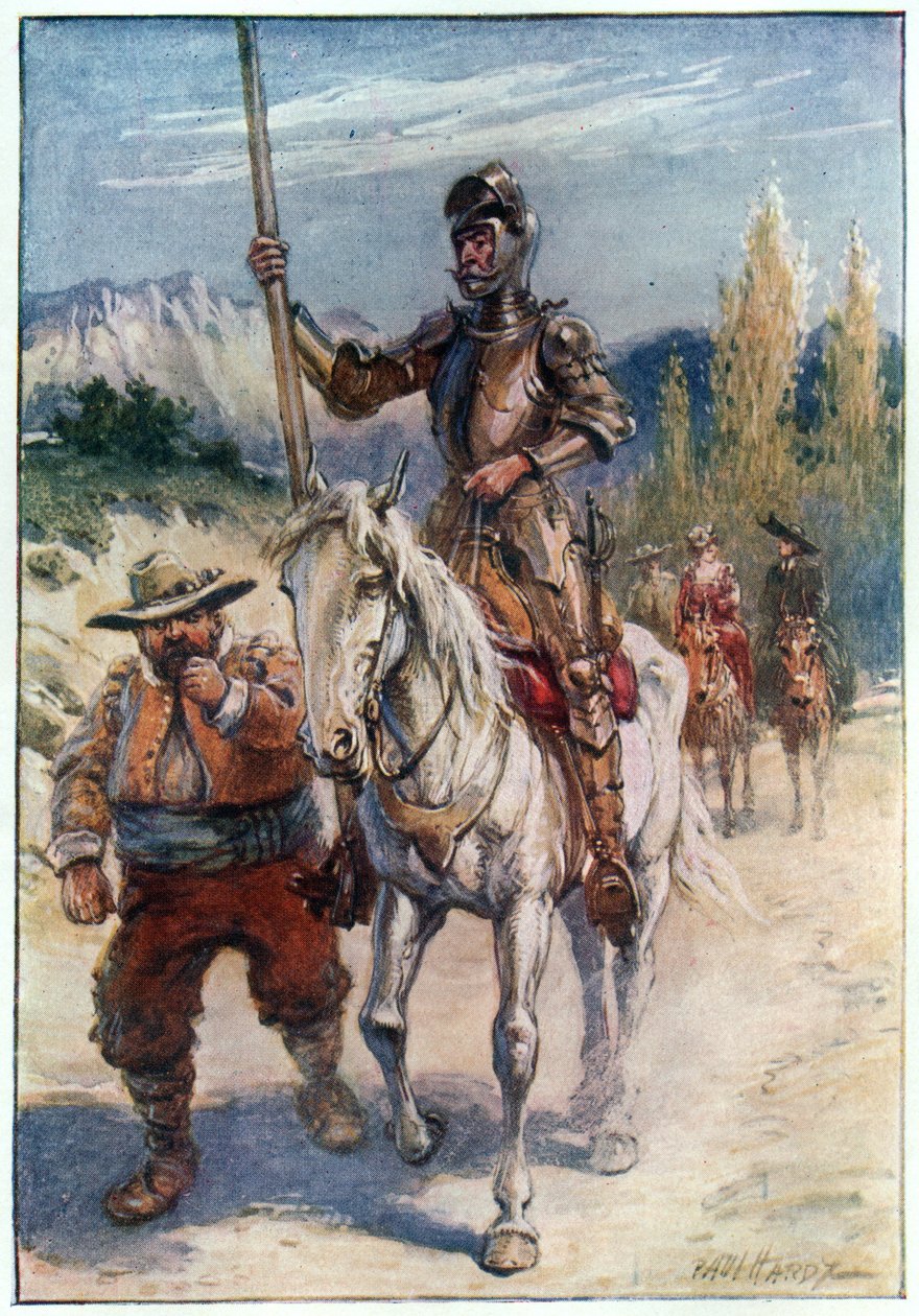 Jaký šperk ti darovala při tvém odjezdu, ilustrace z knihy "Dobrodružství Dona Quijota", vydané nakladatelstvím G. Bell und Sons, Ltd., 1911. od Paul Hardy