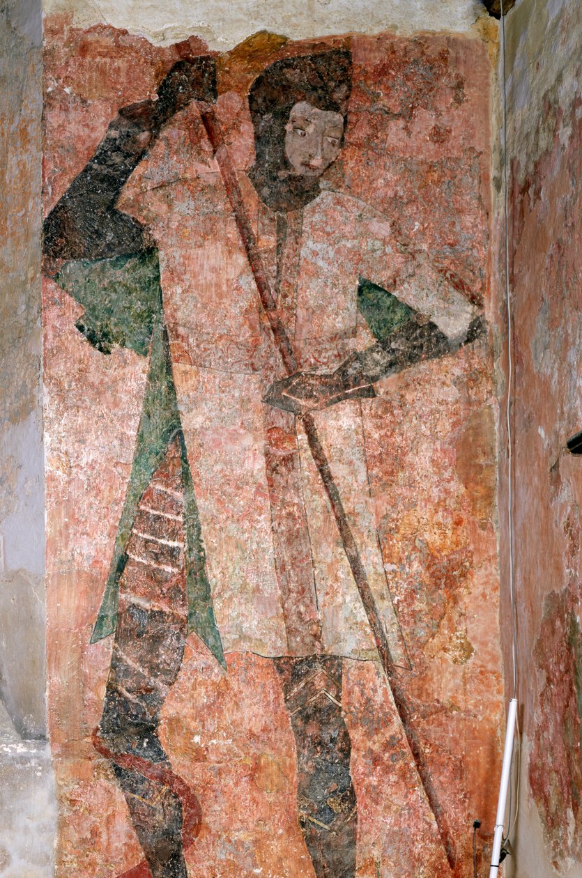 Nástěnná malba svatého Jiří v kapli, hrad Farleigh Hungerford, Somerset, c2007 od Paul Highnam