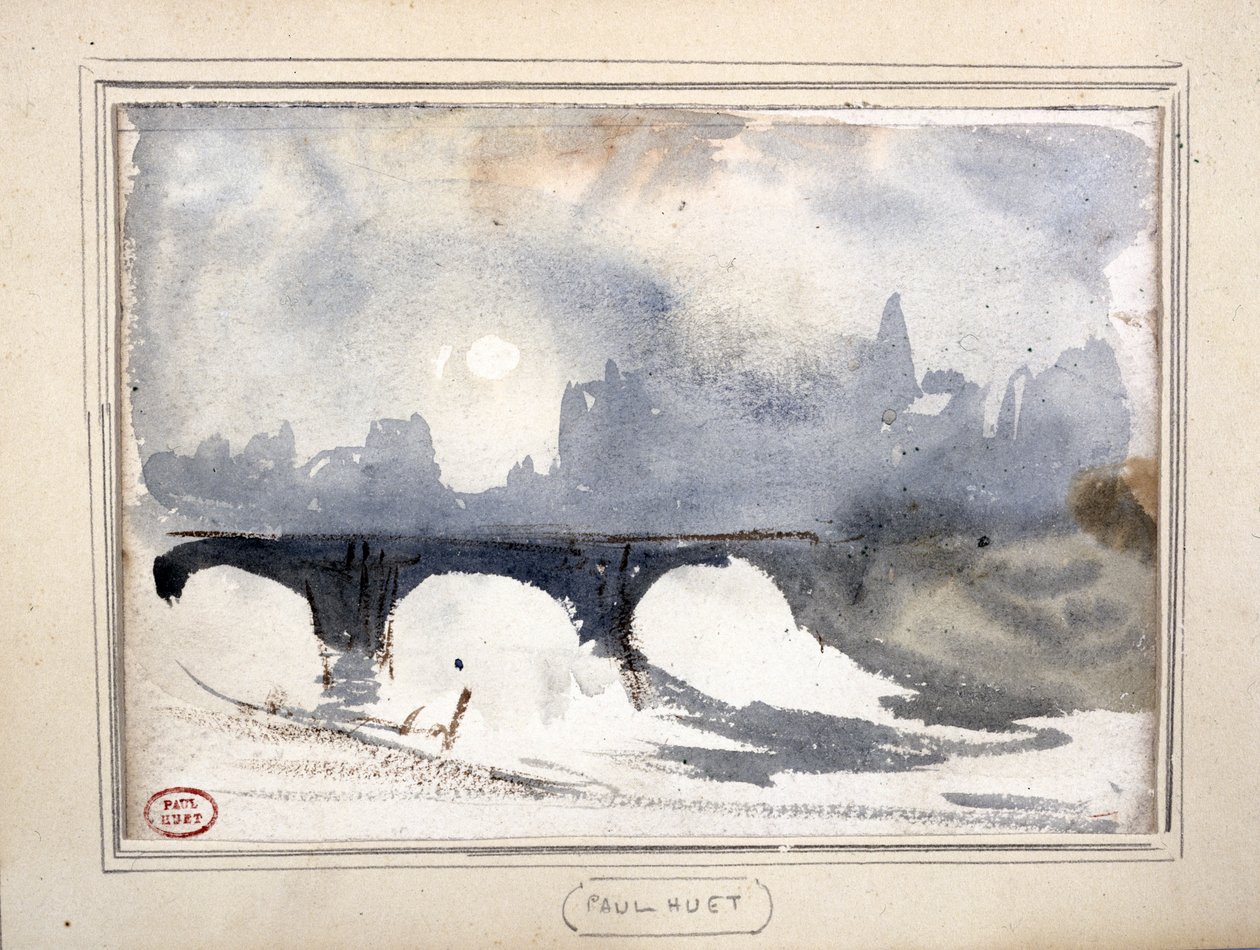 Zimní ráno u Pont Neuf od Paul Huet