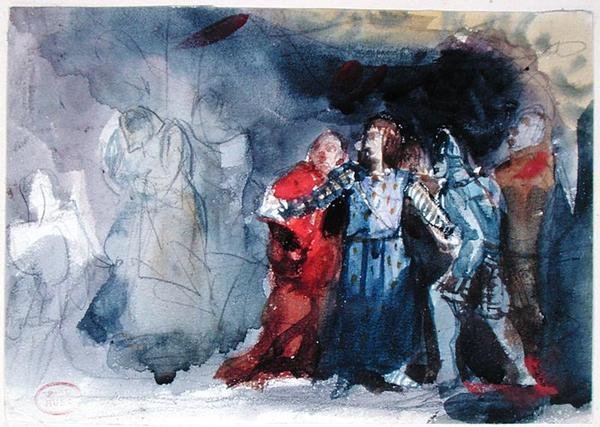 The Ghost of the King zjevuje se Hamletovi, scéna z I. dějství 