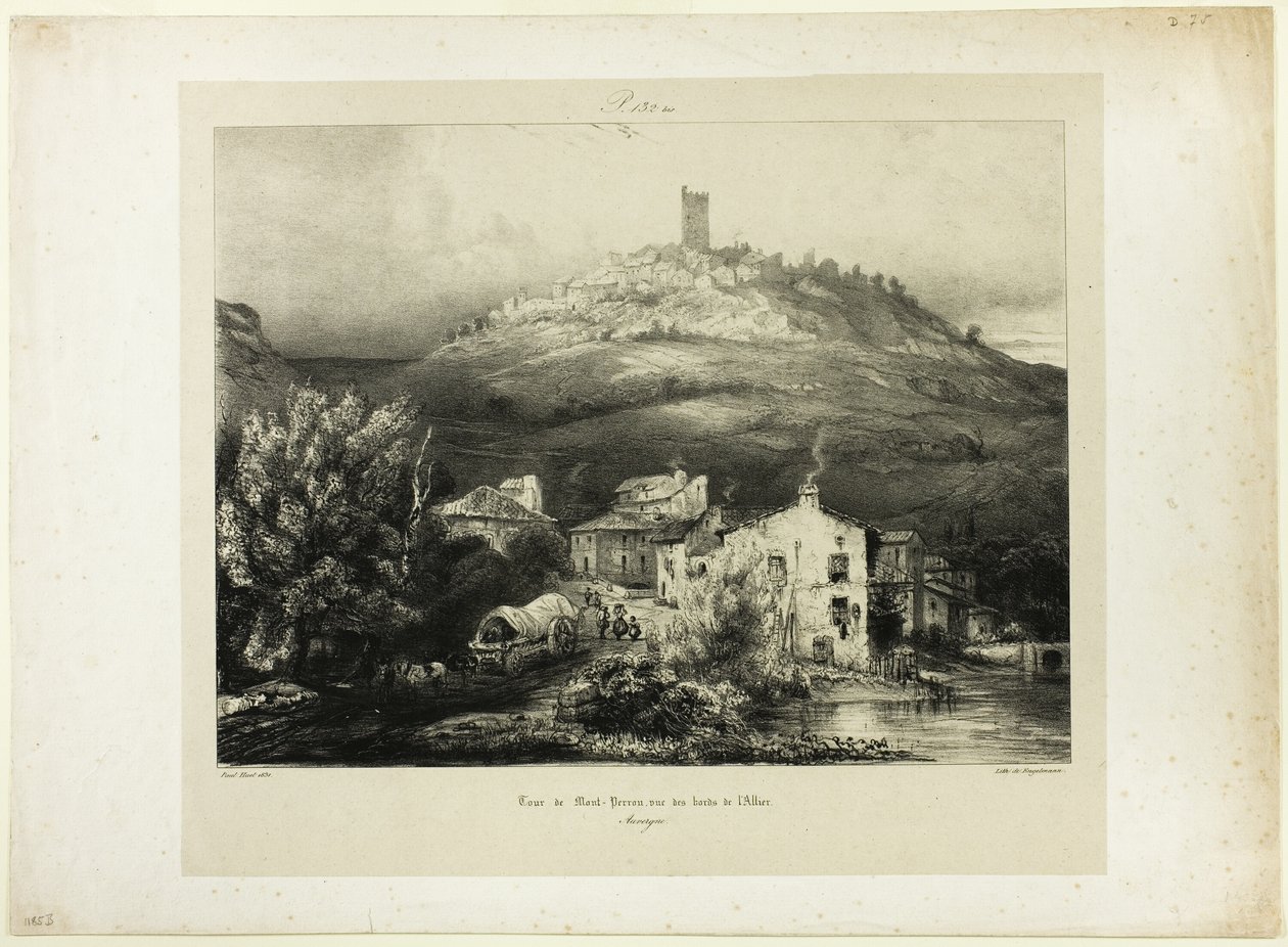 Věž Mont-Perrou, při pohledu z Banks of the Allier (Auvergne) od Paul Huet