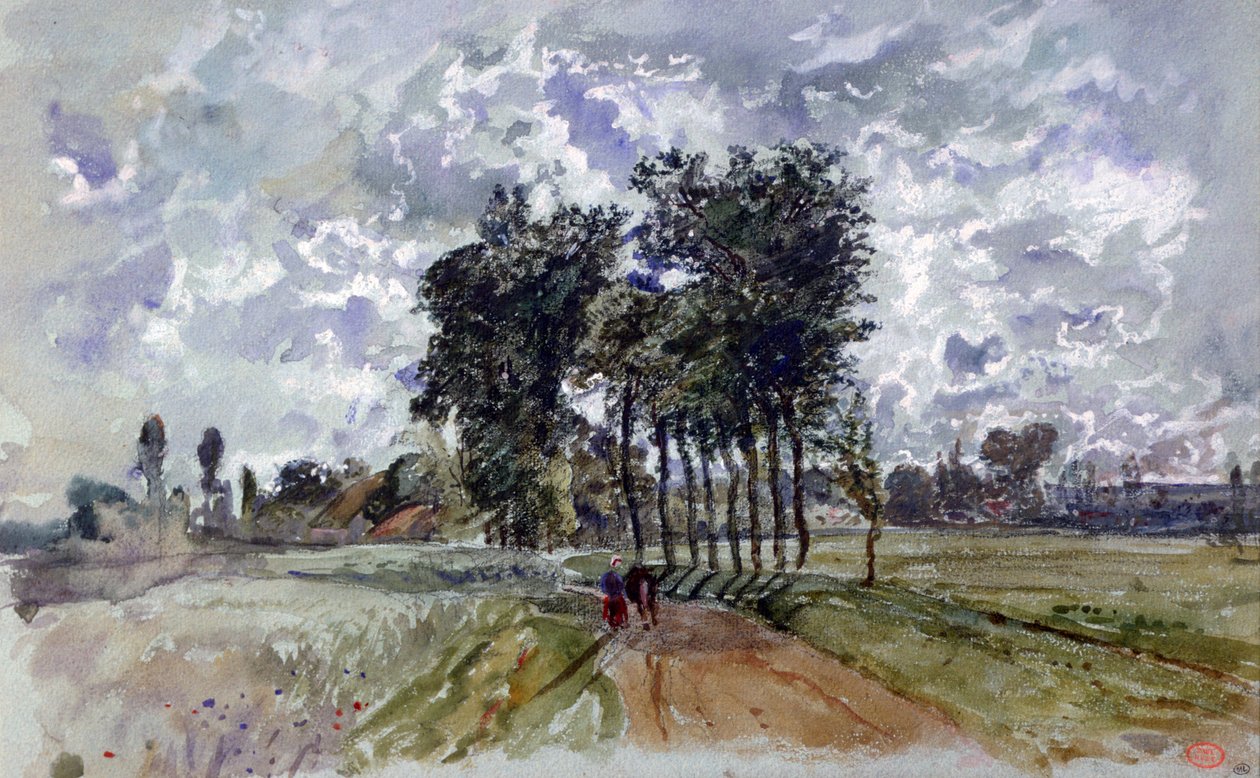 Cesta do Crécy, 1857 od Paul Huet