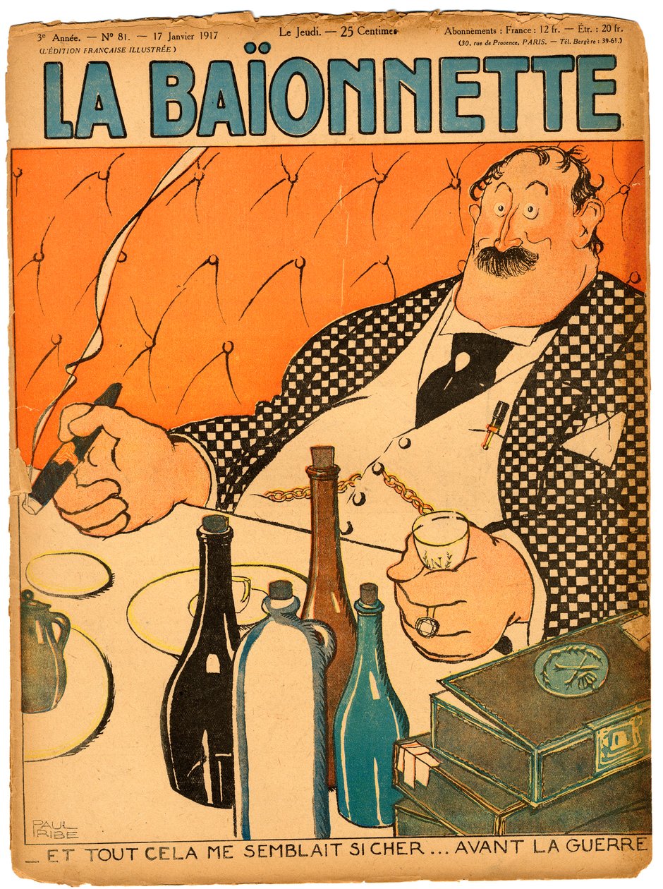 Obálka „“La Baionnette“, Satirický v barvách od Paul Iribe