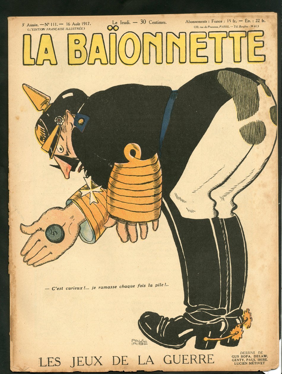 Obálka „“La Baionnette“, Satirický v barvách od Paul Iribe