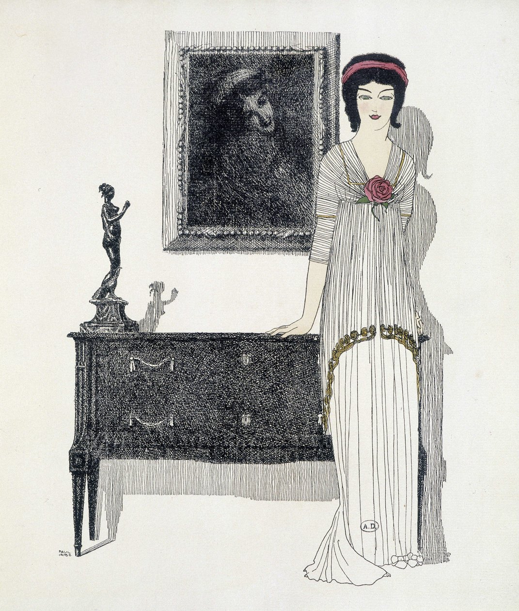 Stvoření Paula Poireta z „Les Dresses de Paul Poiret“, kresba Paula Iribea. 1908 od Paul Iribe