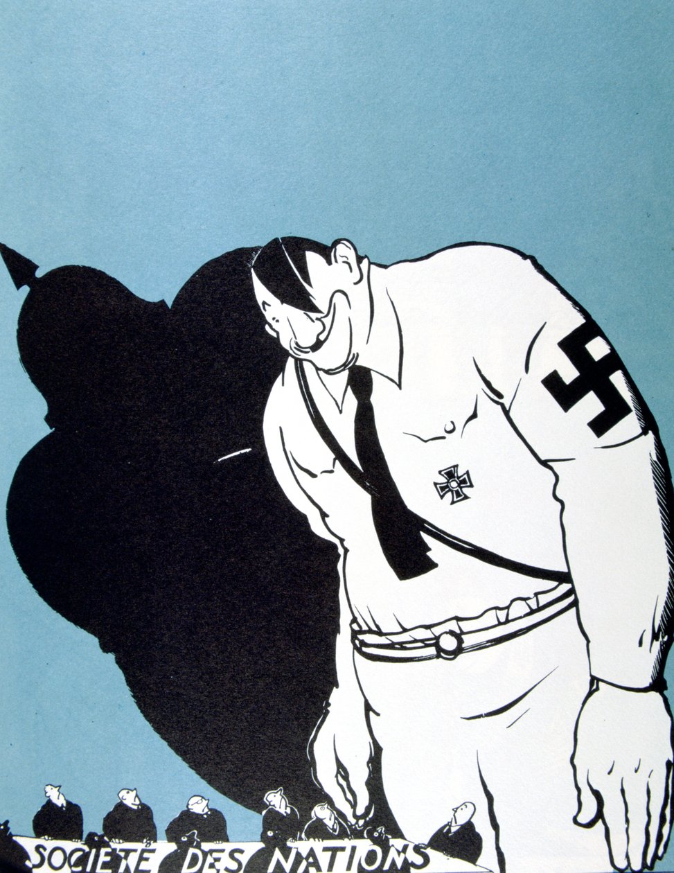 „Hitler a Společnost národů“, 1935 od Paul Iribe