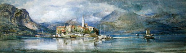 Isola Pescatori (akvarel a tělová barva na papíře) od Paul Jacob Naftel
