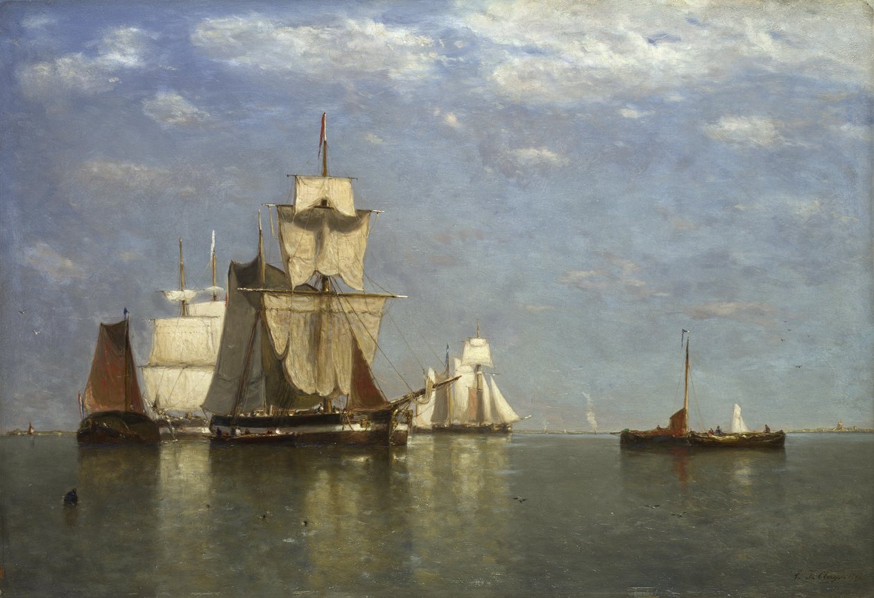 Lodě ležící u Flushing, 1869 od Paul Jean Clays