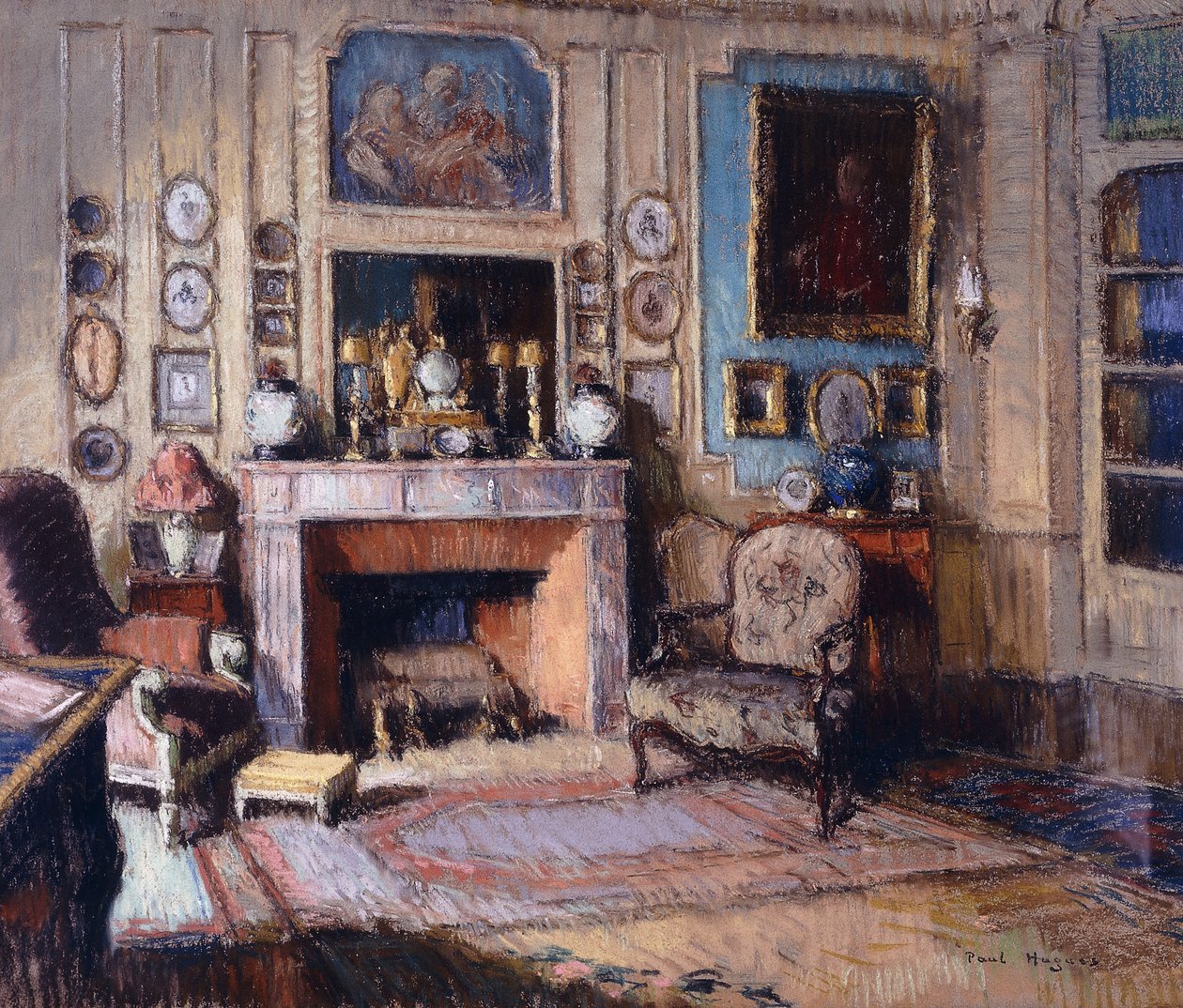 Interiér přijímacího pokoje (pastel) od Paul Jean Hugues