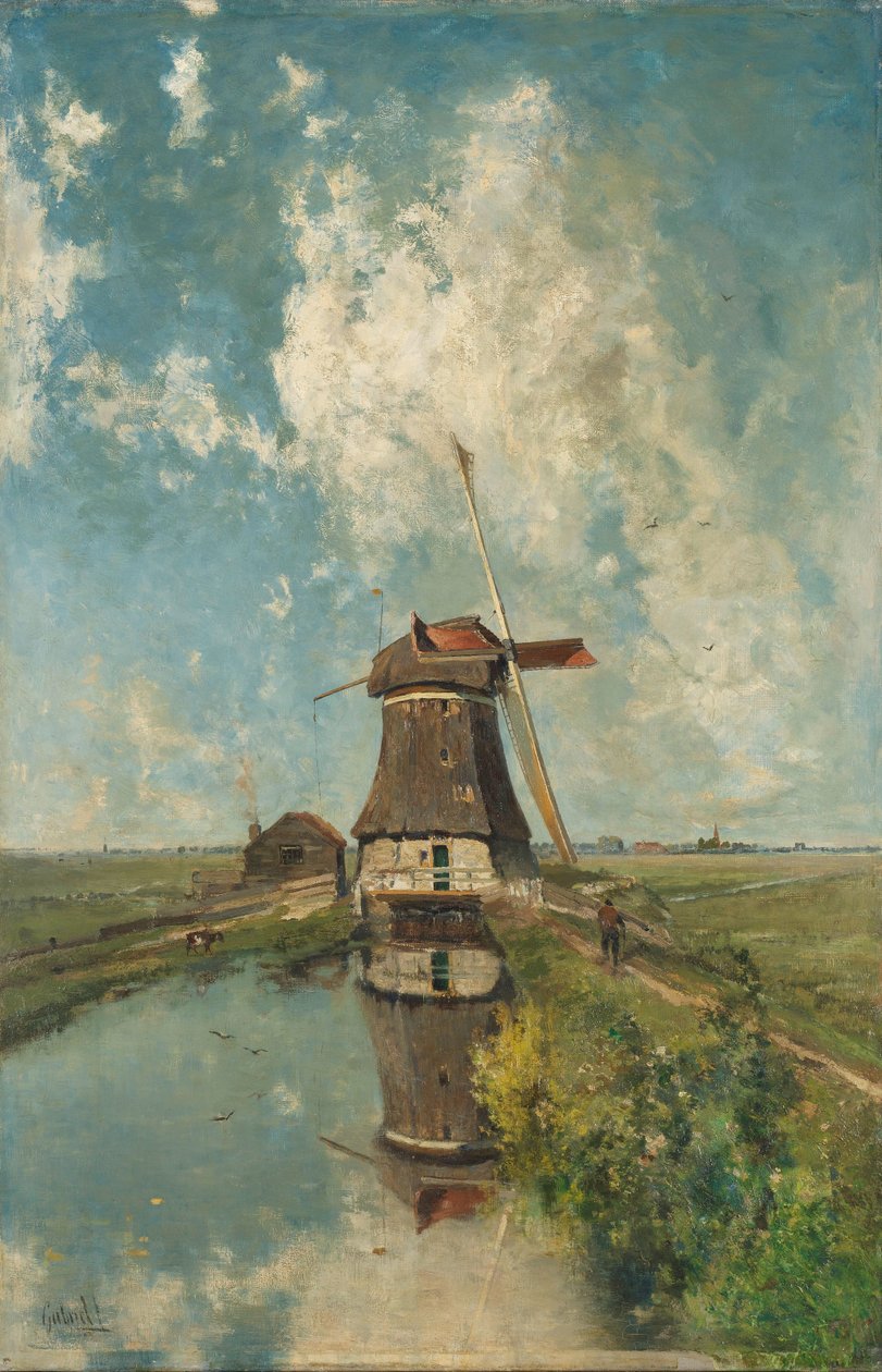 Větrný mlýn na Polder Waterway, známý jako „V měsíci červenci“ od Paul Joseph Constantin Gabriel