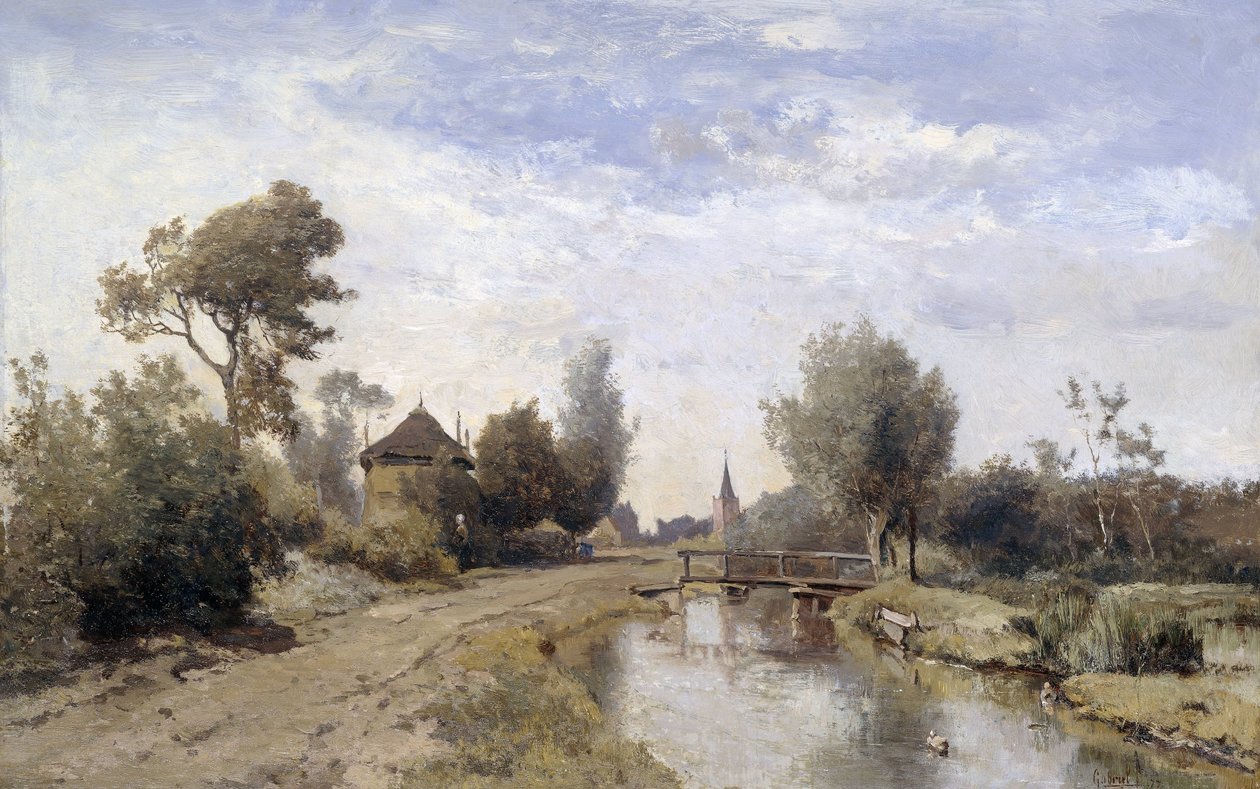 Krajina poblíž Kortenhoef od Paul Joseph Constantin Gabriël (signed by artist)