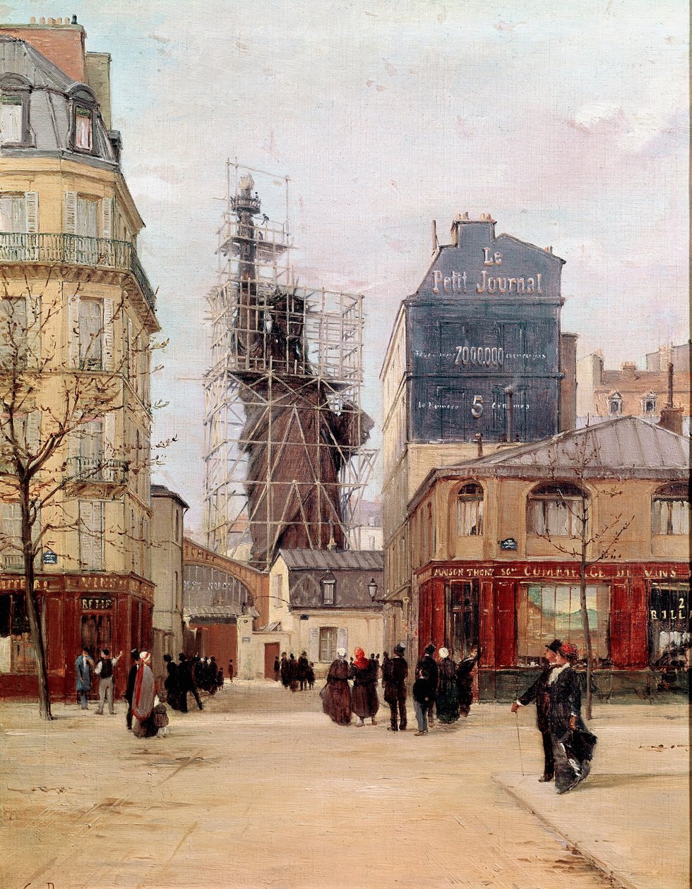 La Liberte osvětlující svět Socha Liberte vytvořená Fredericem Augustem Bartholdim (1834-1905) ve slévárně Gayet, rue de Chazelles poblíž Boulevard de Courcelles v Paříži před odjezdem do New Yorku v roce 1883. Malba Paula Josepha Victora Dargy od Paul Joseph Victor Dargaud